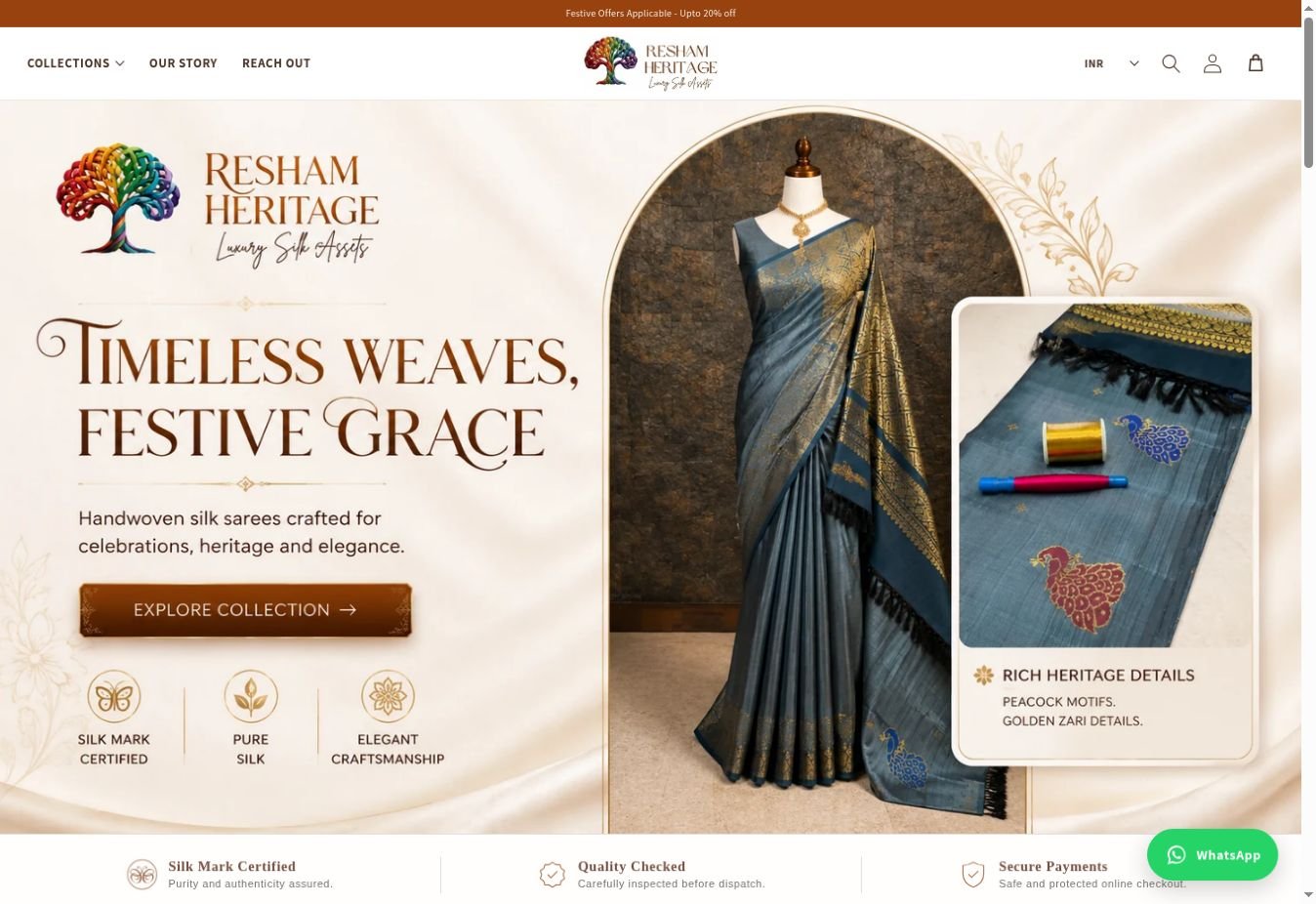 Resham Heritage website homepage